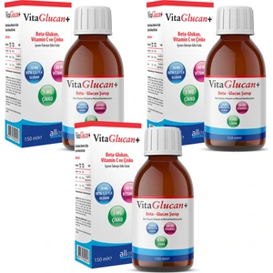 3 Adet Vitaglucan+ 150 ml Şurup | Beta Glukan + Vitamin C + Çinko