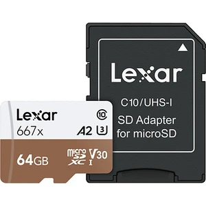 64GB Micro SDXC UHS-I 667X C10 U3 4K V30 A2 100Mb/sn Hafıza Kartı (Adaptörlü) LSDMI64GB667A