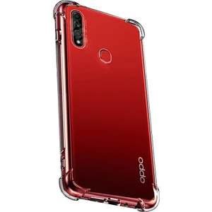 Oppo A91 Kılıf AntiShock Ultra Koruma Sert Kapak + Nano Glass Şeffaf
