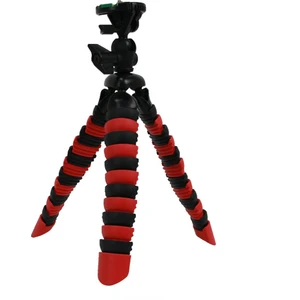 Akrobat Silikon Ayaklı Telefon Dslr Kamera 3 Ayaklı Ahtapot Tripod Siyah Kırmızı (2 ADET)