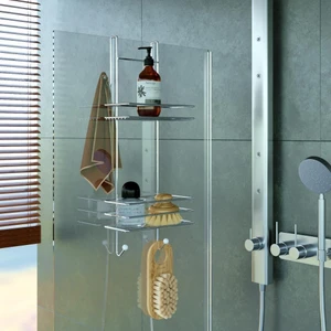 İki Katlı Duşakabin Rafı Krom Lm065