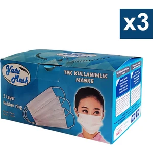 Yatu Mask Tek Kullanımlık Cerahi Maske Telli 3 Katlı 3 Kutu 150 Adet