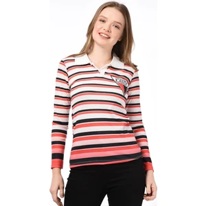 Miss Lusi 8515150 Digital Baskılı Polo Yaka Uzun Kol Bluz