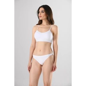 Miss Fit Ince Askılı 11266 Büstiyer Beyaz Sıfır Kol Modal Örme Seamless Dikişsiz Basic Kadın Büstiyer