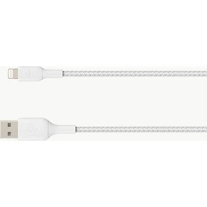 Örgülü Lightning Hızlı Şarj ve Data Kablosu Beyaz 1 mt