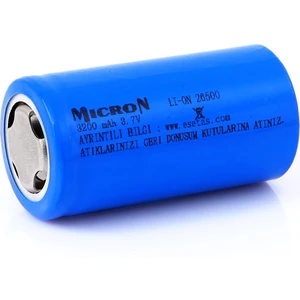 Lityum 26500 3.7V 3200 Mah Pil