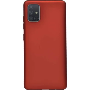 Case Street Samsung Galaxy A31 Kılıf Premier Silikon Koruma+Nano Glass Kırmızı