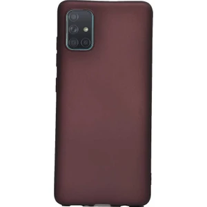 Case Street Samsung Galaxy A31 Kılıf Premier Silikon Koruma+Nano Glass Mürdüm