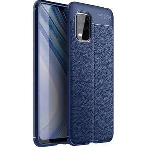 Case Street Xiaomi Mi 10 Lite Kılıf Niss Silikon Deri Görünümlü Lacivert