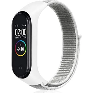 Case Street Xiaomi Mi Band 3 4 Kordon Kumaş Cırtcırt Kordon Velcro Beyaz