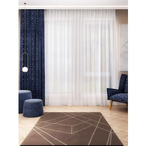İnce Çizgili Tül Perde Etek Kurşunlu 450 x 260 1'e 25 Pile Sıklığı