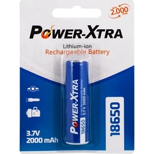 Power-Xtra 3.7V Li-Ion 18650 2000 Mah Şarjlı Pil - Tekli Blister (Başlı)