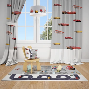 Mekta Home Şimşek Mcqueen Çocuk Odası Takımı Fon Perdesi 2 Kanat MKT-108