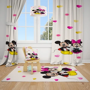 Mekta Home Mickey Mause Çocuk ve Bebek  Odası Fon Perdesi 2 Kanat MKT-113