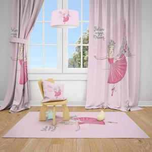 Mekta Home Peri Desen Çocuk ve Bebek  Odası Fon Perdesi 2 Kanat MKT-160