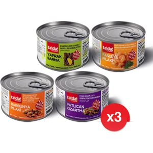 Konserve'm  Paket - Fasulye Pilaki, Barbunya Pilaki, Yaprak Sarma, Patlıcan Kızartma (400g x3)