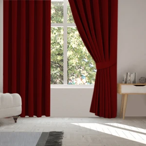 Pierre Cardin Blackout Karartma Perde Pilesiz-Bordo 160x250 cm