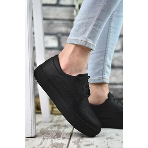 Baskılı Siyah Siyah Erkek Sneaker 0012365