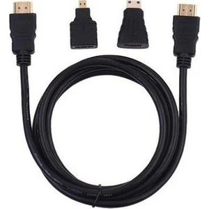 3in1 HDMI Kablo Set - Micro ve Mini HDMI Set - 1.5m