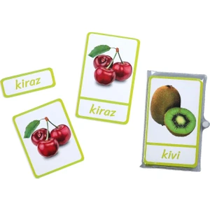 Meraklı Zebra Üç Parçalı Eşleştirme Kartları - Meyveler Seti