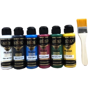 Akrilik Boya Seti ve Fırça 120 ml 6'lı