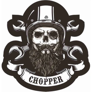 Sticker Atölyesi Kurukafa Chopper Sticker - 13060 Siyah 10 x 9.5 cm