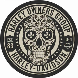 Sticker Atölyesi HOG Harley Kurukafa Sticker - 14003 Siyah 12 x 12 cm