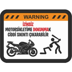Sticker Atölyesi Motosikletime dokunma Sticker - 14092 Renkli 12 x 8 cm