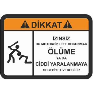 Sticker Atölyesi Motosikletime Dokunma Sticker - 14093 Renkli 12 x 8 cm