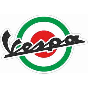 Sticker Atölyesi Vespa Logo Sticker - 14124 Renkli 12 x 8 cm