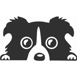 Sticker Atölyesi Bagajdan Bakan Köpek Sticker - 15064 Siyah 20 x 11.5 cm