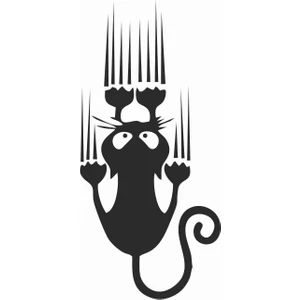 Sticker Atölyesi Kedi Tırmalaması Sticker - 15118 Siyah 15 x 7 cm