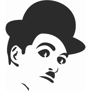 Sticker Atölyesi Charlie Chaplin Sticker - 20044 Siyah 9 x 9 cm