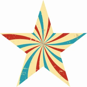 Sticker Atölyesi Retro Yıldız Sticker - 20509 Renkli 13 x 13 cm