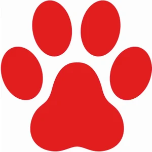 Sticker Atölyesi Kırmızı pati  Sticker - 17228-5 Kırmızı 8 x 8 cm