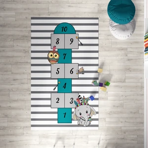 Mekta Home Baykuş ve Fil  Çocuk ve Bebek  Odası Halısı MKTH-126