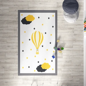 Mekta Home Gri  Uçan Balon Çocuk ve Bebek  Odası Halısı MKTH-128