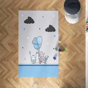 Mekta Home Mavi Fil  Çocuk ve Bebek Odası Halısı MKTH-099