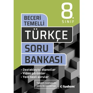 Tudem Yayınları 8. Sınıf Türkçe Beceri Temelli Soru Bankası