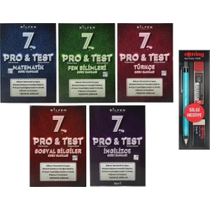 Bilfen Yayınları 7. Sınıf Pro & Test Yeni Nesil Soru Bankası Seti 5 Kitap - 3'lü Kalem Seti