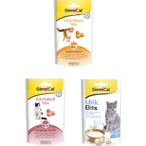 Multivitamin Ödül Tableti 40GR +  Anti-Hairball Ödül Tableti 40GR + Milkbits Sütlü Ödül Tableti 40GR