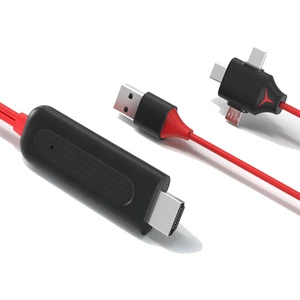 Combo 3in1 Lightning/Micro Usb/Type-C to HDMI IOS Android Görüntü Aktarıcı Kablo 1.5m