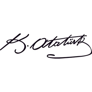 Mustafa Kemal Atatürk Imzası Sticker 30X10 cm