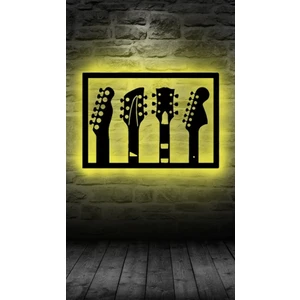 Ledli Gitar Ahşap Tablo