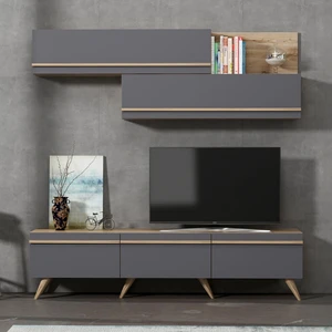 İnarch Dizayn Amsterdam Style Tv Ünitesi Antrasit/Kilim