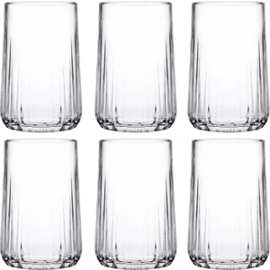 6'lı Kahve Yanı Bardağı Seti Şeffaf Cam Desenli 135 ml Şık Sunum İçin