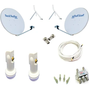 4K Uyumlu Çift Çanak Anten Seti