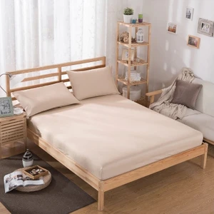 Kumaş Lastikli Çarşaf Takımı Açık Kahve 160 x 200 cm