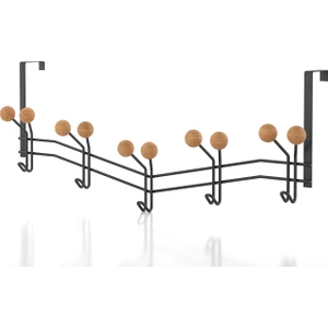 TEKNOTEL 15'Lİ KAPI ARKASI ASKISI METAL+AHŞAP MAT SİYAH MG089