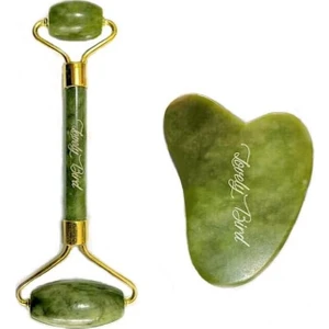 Lovely Bird Jade Roller + Gua Sha  Yeşim Taşı Yüz Masaj Rulosu whıte